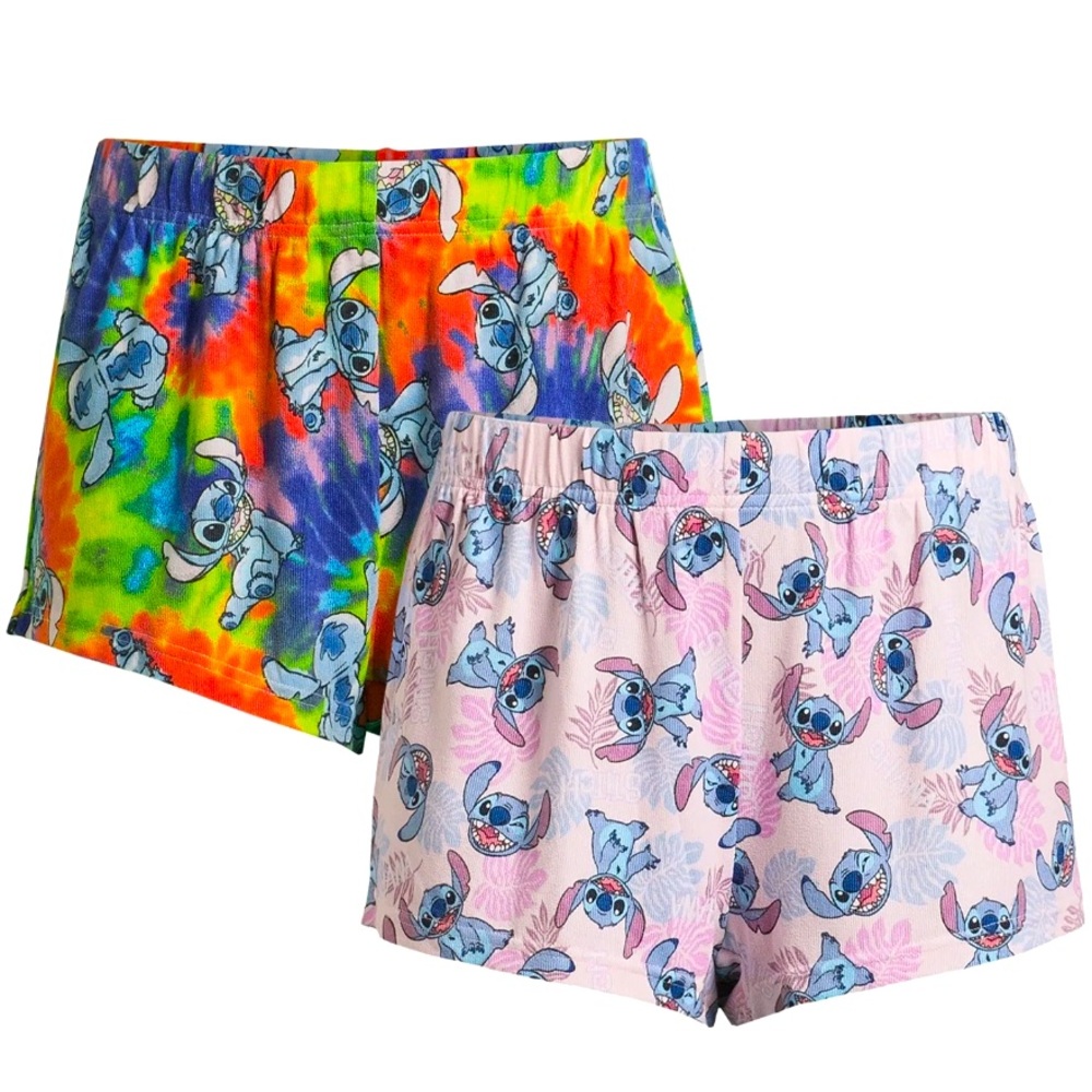 Disney Stitch Women's Print Sleep Shorts, 2-Pack, Sizes 3X (22-24).